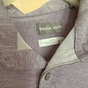 Men's slim fit Micheal Kors purple-grey long sleeve button shirt
